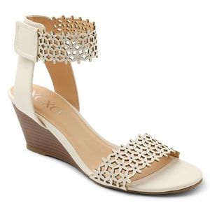 XOXO White Wedge Heels